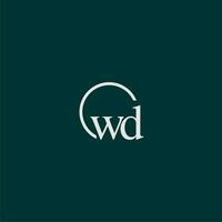 wd inicial monograma logotipo com círculo estilo Projeto vetor