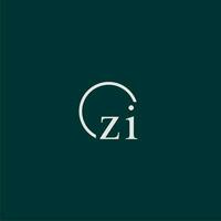 zi inicial monograma logotipo com círculo estilo Projeto vetor