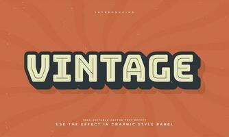 vintage retro grunge textura estilo editável colorida vetor texto efeito alfabeto Fonte tipografia