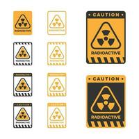 nuclear radiação radioativo ícone placa Projeto vetor, radiação perigo ícone borda vetor