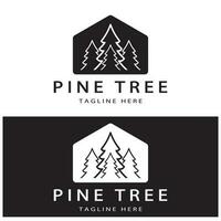 simples pinho ou abeto árvore logo,evergreen.for pinho floresta,aventureiros,camping,natureza,emblemas e negócio.vetor vetor