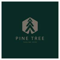 simples pinho ou abeto árvore logo,evergreen.for pinho floresta,aventureiros,camping,natureza,emblemas e negócio.vetor vetor