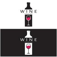 Modelo de design de logotipo de vinho. Ilustração em vetor de ícone-vetor