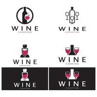 Modelo de design de logotipo de vinho. Ilustração em vetor de ícone-vetor