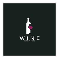 Modelo de design de logotipo de vinho. Ilustração em vetor de ícone-vetor