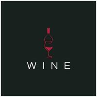 Modelo de design de logotipo de vinho. Ilustração em vetor de ícone-vetor