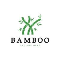 modelo de logotipo de bambu ilustração vetorial ícone design vetor