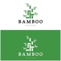 modelo de logotipo de bambu ilustração vetorial ícone design vetor