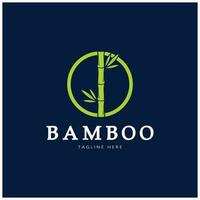 modelo de logotipo de bambu ilustração vetorial ícone design vetor