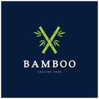 modelo de logotipo de bambu ilustração vetorial ícone design vetor