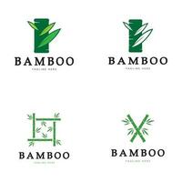 modelo de logotipo de bambu ilustração vetorial ícone design vetor