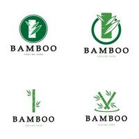 modelo de logotipo de bambu ilustração vetorial ícone design vetor