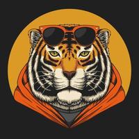 ilustração vetorial de tigre legal vetor