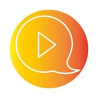 vídeo aula on-line educação e desenvolvimento ícone de estilo gradiente de e-learning vetor