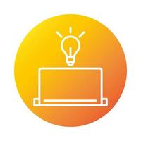 laptop criatividade online educação e desenvolvimento ícone de estilo gradiente de e-learning vetor