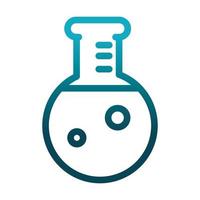 ícone de estilo gradiente de ciência e pesquisa de laboratório de química de frasco vetor