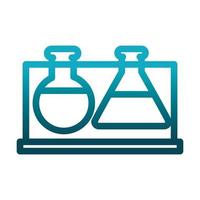 copo de tubo de ensaio ciência de laboratório químico e ícone de estilo gradiente de pesquisa vetor