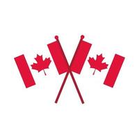 dia do Canadá cruzou as bandeiras canadenses ícone de estilo plano nacional da independência