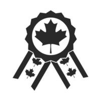 medalha do dia do canadá decoração em folha de bordo ornamento silhueta ícone de estilo vetor