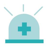 ícone de estilo plano médico de sirene de urgência equipamentos de saúde vetor