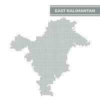 pontilhado mapa do leste Kalimantan é uma província do Indonésia vetor