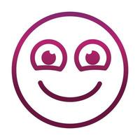 Emoticon feliz emoticon engraçado expressão facial ícone de estilo gradiente vetor