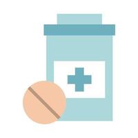 ícone de estilo plano médico de comprimidos de remédios vetor