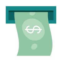 banco móvel atm dinheiro ícone de estilo plano de pagamento de notas vetor