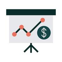 apresentação de banco móvel relatório de quadro de economia financeira ícone de estilo simples vetor