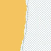 vibrante amarelo rasgado papel em transparente fundo vetor
