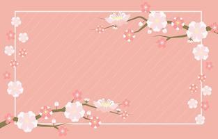 fundo de flores de sakura rosa simples vetor