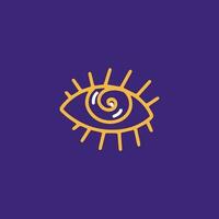 olho espiral hipnótico imaginação mistério Magia linha estilo ícone ilustração vetor