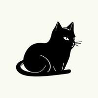 Preto logotipo do gato. gato vetor ilustração. fofa desenho animado gato.