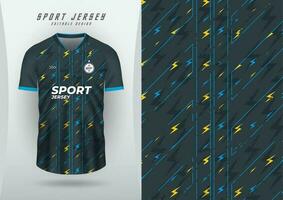 fundo para Esportes camisa, futebol camisa, corrida camisa, corrida camisa, padrão, trovão amarelo e azul, Sombrio cinzento tons. vetor