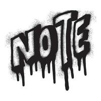 grafite Nota texto com Preto spray pintura vetor