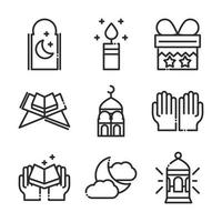 ícone de estilo de linha celebração ramadan árabe islâmico vetor