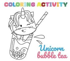 coloração unicórnio planilha página. Diversão atividade para crianças. educacional imprimível coloração planilha. coloração atividade para crianças. vetor ilustração.