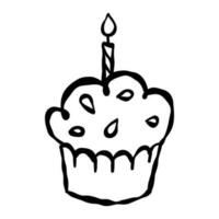 aniversário bolo vetor ilustração, cumprimento cartão decoração ícone
