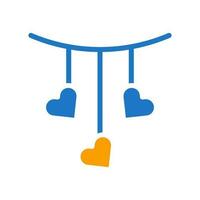 decoração amor ícone sólido azul laranja estilo namorados ilustração símbolo perfeito. vetor
