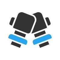 boxe ícone sólido azul Preto cor esporte símbolo ilustração. vetor