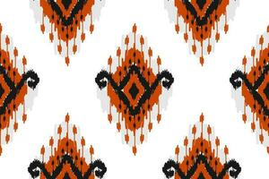 padrão sem emenda de ikat étnico em tribal. estilo americano, mexicano. impressão de ornamento geométrico asteca. vetor