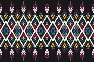 tapete étnico ikat arte padrão. sem costura padrão geométrico étnico ikat em tribal. estilo mexicano. vetor