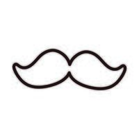 ícone de estilo de linha celebração de decoração masculina bigode vetor