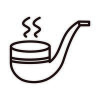 ícone de estilo de linha de celebração de acessório para cachimbo de tabaco vetor