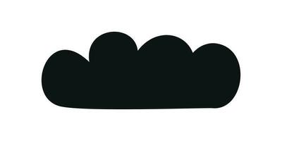 plano vetor silhueta ilustração do uma nuvem