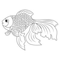 contorno do peixe para coloração. véu linear ilustração. Preto e branco imagem do a aquário peixinho vetor