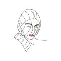 abstrato face desenho. mão desenhado arte escova golpes contemporâneo retrato mulher para parede arte , moda Projeto e seu promoção vetor