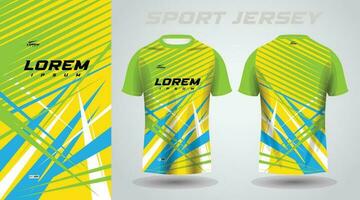 amarelo verde e azul cor camisa futebol futebol esporte jérsei modelo Projeto brincar vetor