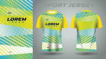 amarelo verde e azul cor camisa futebol futebol esporte jérsei modelo Projeto brincar vetor