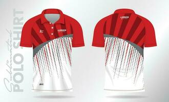 vermelho sublimação pólo camisa brincar modelo Projeto para badminton camisa, tênis, futebol, futebol ou esporte uniforme vetor